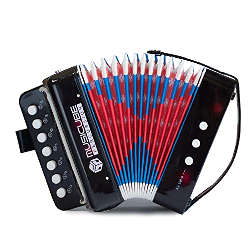 MUSICUBE Kids Accordion Instrument Toys 10 Keys Button Small Accordion for Boys & Girls Educational Musical Instrument Toys Christmas Gift Choice (BLACK) MUSICUBE Kids Accordion Instrument Toys 10 Keys Button Small Accordion for Boys & Girls Educational Musical Instrument Toys Christmas Gift Choice (BLACK)