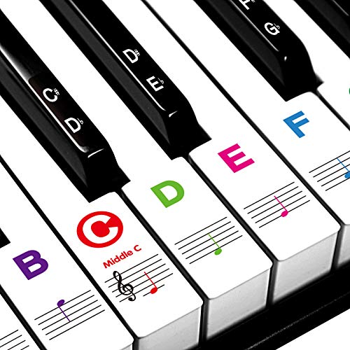 Piano Stickers for Beginners 88/76/61/54/49/37 Keys - Transparent Piano Stickers for Beginners 88/76/61/54/49/37 Keys - Transparent