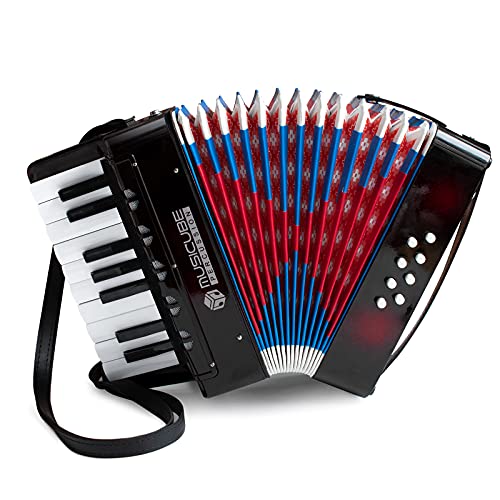 MUSICUBE Accordion Instrument for Kids 17 Keys 8 Bass Accordion with Straps for Beginners Adults Student Educational Musical Instrument Toy for Boys Girls Aged 3+ Gift Choice (BLACK) MUSICUBE Accordion Instrument for Kids 17 Keys 8 Bass Accordion with Straps for Beginners Adults Student Educational Musical Instrument Toy for Boys Girls Aged 3+ Gift Choice (BLACK)