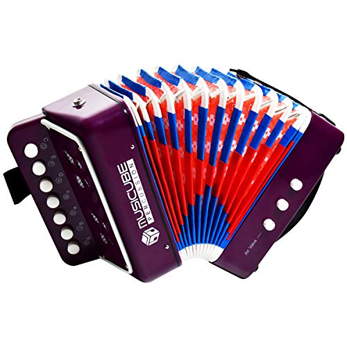 MUSICUBE Kids Accordion Instrument Toys 10 Keys Button Small Accordion for Boys & Girls Educational Musical Instrument Toys Christmas Gift Choice (PURPLE) MUSICUBE Kids Accordion Instrument Toys 10 Keys Button Small Accordion for Boys & Girls Educational Musical Instrument Toys Christmas Gift Choice (PURPLE)