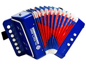 MUSICUBE Kids Accordion Instrument Toys 10 Keys Button Small Accordion for Boys & Girls Educational Musical Instrument Toys Christmas Gift Choice (BLUE)