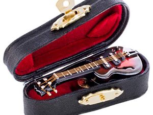BROADWAY GIFTS Women's Miniature Musical Instrument Lapel Pins - Velvet Lined Case - Electric Guitar