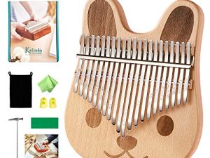 Byla Kalimba 21 Keys Play More Songs Solid Wood Mahogany Portable Thumb piano Finger piano Cartoons Cute Mbira Calimba Marimba Musical Instruments Adults