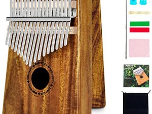 EASTROCK Kalimba Thumb Piano 17 Keys Portable Mbira Finger Piano with Study Instruction and Tune Hammer Kalimba Gifts for Kids Adults Beginners Professional (Acacia)