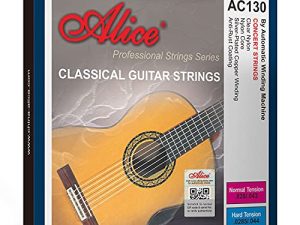 Alice Nylon Classical Guitar Strings .0285-.044 Hard Tension with Sliver Plated Copper Winding Anti-Rust Coating