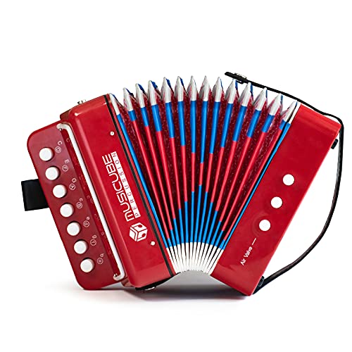 MUSICUBE Kids Accordion Instrument Toys 10 Keys Button Small Accordion for Boys & Girls Educational Musical Instrument Toys Christmas Gift Choice (RED) MUSICUBE Kids Accordion Instrument Toys 10 Keys Button Small Accordion for Boys & Girls Educational Musical Instrument Toys Christmas Gift Choice (RED)