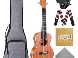 Ranch Concert Ukulele 23 inch Professional Wooden Ukelele Kit with Free Online Lessons