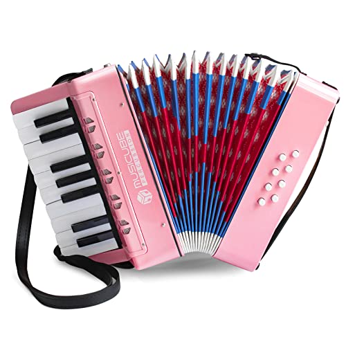 MUSICUBE Accordion Instrument for Kids 17 Keys 8 Bass Accordion with Straps for Beginners Adults Student Educational Musical Instrument Toy for Boys Girls Aged 3+ Gift Choice (PINK) MUSICUBE Accordion Instrument for Kids 17 Keys 8 Bass Accordion with Straps for Beginners Adults Student Educational Musical Instrument Toy for Boys Girls Aged 3+ Gift Choice (PINK)