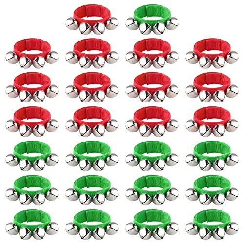 FEPITO 26 Pieces Christmas Band Wrist Bells Bracelets Jingle Bells Musical Ankle Bells Rhythm Instrument Percussion Christmas Party Decoration Favors FEPITO 26 Pieces Christmas Band Wrist Bells Bracelets Jingle Bells Musical Ankle Bells Rhythm Instrument Percussion Christmas Party Decoration Favors