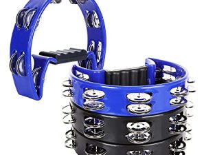 CertBuy 4 Pack 9" Half Moon Tambourine for Adults