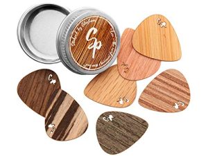 Stickpick | Set of 7 flexible guitar picks made of real wood | For electric