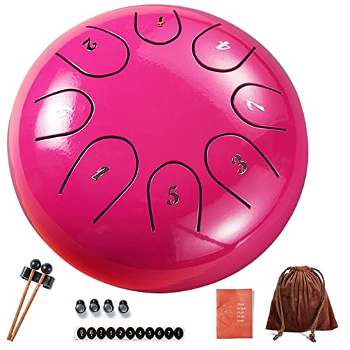 LvPets Steel Tongue Drum 8 Notes 6 Inches Handpan Percussion Instruments Healing Drum Musical Gifts for Drummer Beginner Kids Adults with Padded Travel Bag (Pink) (SD8N6-A) LvPets Steel Tongue Drum 8 Notes 6 Inches Handpan Percussion Instruments Healing Drum Musical Gifts for Drummer Beginner Kids Adults with Padded Travel Bag (Pink) (SD8N6-A)