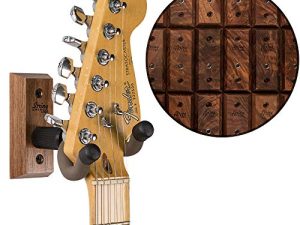 String Swing Premium Guitar Wall Mount - Holder for Electric Acoustic and Bass Guitars - Stand Accessories Home or Studio Wall - Musical Instruments Safe Unique Hand Selected Black Walnut CC01K-BW