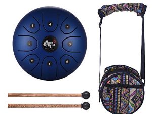 Btuty Mini 8-Tone Steel Tongue Drum 5.5 Inch C Key Percussion Instrument Handpan Drum with Drum Mallets Carry Bag