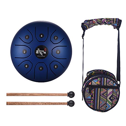 Btuty Mini 8-Tone Steel Tongue Drum 5.5 Inch C Key Percussion Instrument Handpan Drum with Drum Mallets Carry Bag Btuty Mini 8-Tone Steel Tongue Drum 5.5 Inch C Key Percussion Instrument Handpan Drum with Drum Mallets Carry Bag