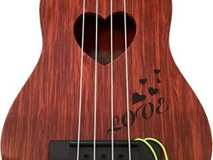 Mini Beginners Student Guitar Ukulele for Starters Boys and Girls - Heart Shaped and Love Imprinted - Gift Guitar
