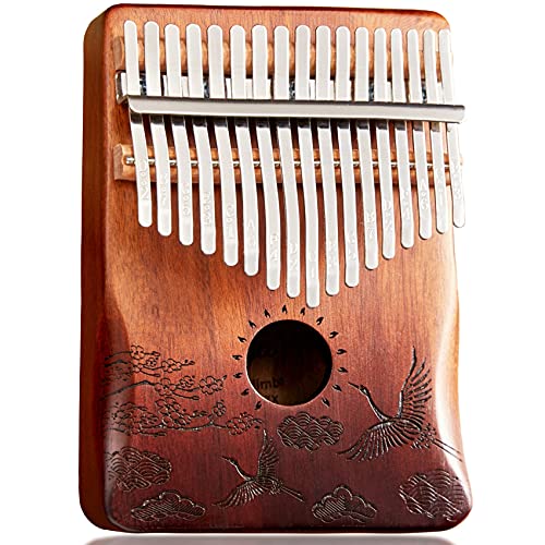 Kalimba Thumb Piano 17 Keys with Engraved Notes Crane Pattern Handhold Cute Finger Piano Koa Solid Wood Portable Musical Instrument with Music Book for Kids Adult Beginner (Gradual Coffee) Kalimba Thumb Piano 17 Keys with Engraved Notes Crane Pattern Handhold Cute Finger Piano Koa Solid Wood Portable Musical Instrument with Music Book for Kids Adult Beginner (Gradual Coffee)