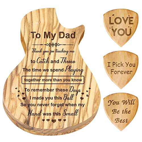 Custom Engraved Wooden Guitar Pick Box Holder For Dad Custom Engraved Wooden Guitar Pick Box Holder For Dad