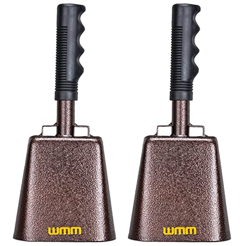 10 Inch Steel Cowbell with Handle Cheering Bell for Sports Events Large Solid School Bells & Chimes Percussion Musical Instruments Call Bell Alarm(Copper,2 Pack) 10 Inch Steel Cowbell with Handle Cheering Bell for Sports Events Large Solid School Bells & Chimes Percussion Musical Instruments Call Bell Alarm(Copper,2 Pack)