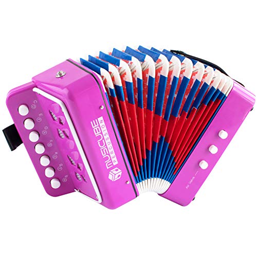 MUSICUBE Kid Accordion 10 Keys Small Accordion Musical Instrument for home and classroom Educational Toys (PURPLE) MUSICUBE Kid Accordion 10 Keys Small Accordion Musical Instrument for home and classroom Educational Toys (PURPLE)