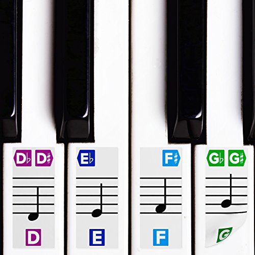 Color Piano Stickers for Keys – Removable w/Double Layer Coating for 49/61 / 76/88 Keyboards Color Piano Stickers for Keys – Removable w/Double Layer Coating for 49/61 / 76/88 Keyboards
