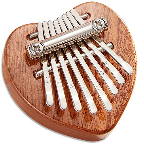Mini Kalimba 8 Keys Thumb Piano Cute Portable Exquisite Heart-shaped Finger Piano Musical Instrument Sapele Wood Marimba Good Accessory Pendant Gift for Kids Adult Beginners Mini Kalimba 8 Keys Thumb Piano Cute Portable Exquisite Heart-shaped Finger Piano Musical Instrument Sapele Wood Marimba Good Accessory Pendant Gift for Kids Adult Beginners