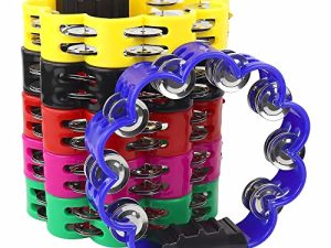 6PCS Plastic Tambourines for Adults Church Diameter