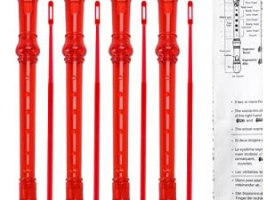 4 Pack 8 Hole Plastic Soprano Descant Recorder With Cleaning Rod