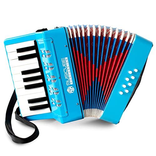 MUSICUBE Accordion Instrument for Kids 17 Keys 8 Bass Accordion with Straps for Beginners Adults Student Educational Musical Instrument Toy for Boys Girls Aged 3+ Gift Choice (Blue) MUSICUBE Accordion Instrument for Kids 17 Keys 8 Bass Accordion with Straps for Beginners Adults Student Educational Musical Instrument Toy for Boys Girls Aged 3+ Gift Choice (Blue)