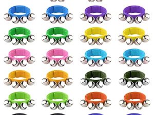FEPITO 26 Pieces Christmas Band Wrist Bells Bracelets Jingle Bells Musical Ankle Bells Rhythm Instrument Percussion Christmas Party Decoration Favors