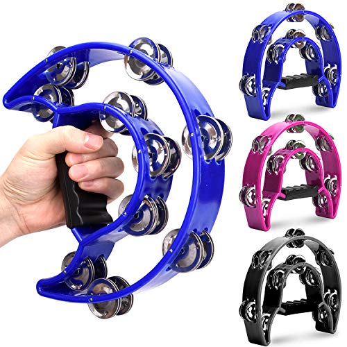 Facmogu 3 Pack Half Moon Handheld Tambourine Facmogu 3 Pack Half Moon Handheld Tambourine