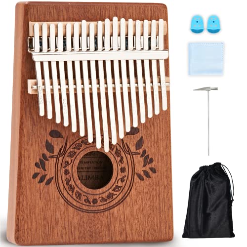 UNOKKI 17 Key Kalimba Thumb Piano For Adults & Kids; Mahogany Mbira (Light Brown Finish); Tuning Hammer UNOKKI 17 Key Kalimba Thumb Piano For Adults & Kids; Mahogany Mbira (Light Brown Finish); Tuning Hammer