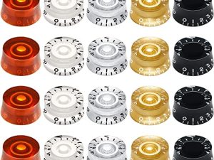 20 Pieces Electric Guitar Knobs Top Hat Volume Tone Control Knobs Turning Guitar Knobs Speed Control Knob Vintage Pedal Control Knobs for Guitar Bass Musical Instrument Parts Replacement