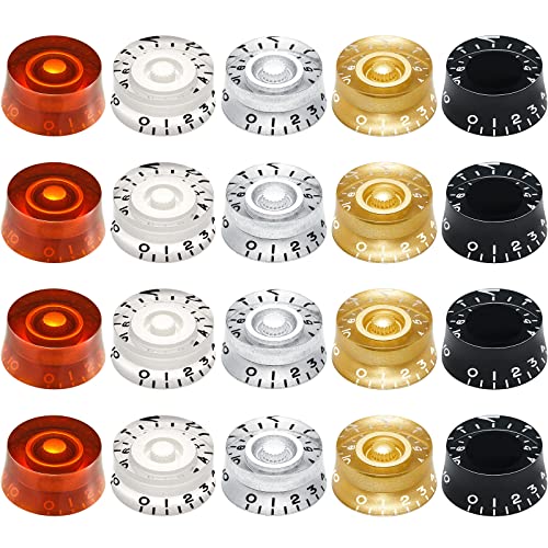 20 Pieces Electric Guitar Knobs Top Hat Volume Tone Control Knobs Turning Guitar Knobs Speed Control Knob Vintage Pedal Control Knobs for Guitar Bass Musical Instrument Parts Replacement 20 Pieces Electric Guitar Knobs Top Hat Volume Tone Control Knobs Turning Guitar Knobs Speed Control Knob Vintage Pedal Control Knobs for Guitar Bass Musical Instrument Parts Replacement