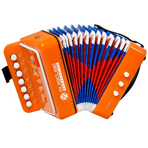 MUSICUBE Kids Accordion Instrument Toys 10 Keys Button Small Accordion for Boys & Girls Educational Musical Instrument Toys (ORANGE) MUSICUBE Kids Accordion Instrument Toys 10 Keys Button Small Accordion for Boys & Girls Educational Musical Instrument Toys (ORANGE)