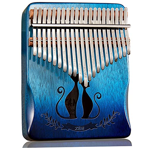 LvPets Kalimba 21 Key Thumb Piano Premium Mahogany Cat Lovers Pattern Finger Piano Handhold Mbira Portable Musical Instrument Gift for Kids Amateur and Beginner (Gradient Blue) LvPets Kalimba 21 Key Thumb Piano Premium Mahogany Cat Lovers Pattern Finger Piano Handhold Mbira Portable Musical Instrument Gift for Kids Amateur and Beginner (Gradient Blue)