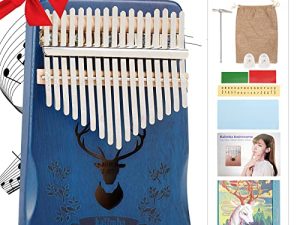 2022 New Kalimba Thumb Piano 17 Keys with Study Instruction and Tune Hammer Portable Musical Instrument Finger Piano Kalimba Xmas Valentine Festival Gifts for Kids Adults Beginners Music Lovers
