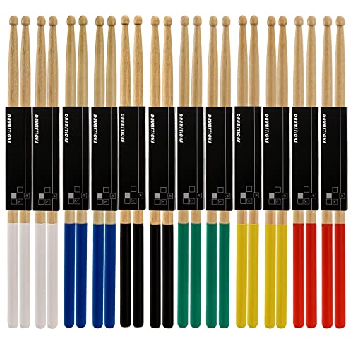 Suwimut 12 Pairs Drum Sticks with Non-Slip Rubber Handle Suwimut 12 Pairs Drum Sticks with Non-Slip Rubber Handle