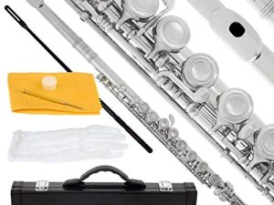 Lazarro Professional Silver Nickel Closed Hole C Flute for Band