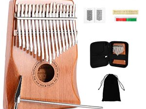 Ladyacces Kalimba Thumb Piano 17 Key Portable Mbira Finger Piano Musical Instrument Gift LK-20