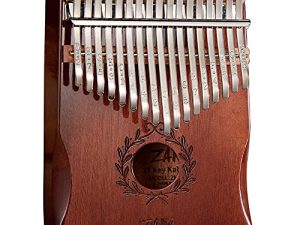 Kalimba 17 Key Thumb Piano Olive Branch Pattern Premium Musical Instrument Gifts for Kids Amateur and Beginner (Coffee)