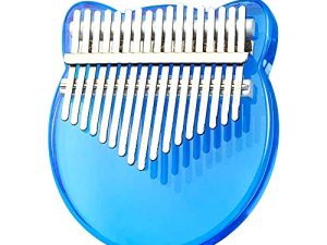 17-Key Kalimba Thumb Piano Portable Crystal Transparent ABS Mbira Keyboard Finger Piano Musical Instrument Performance (Blue)