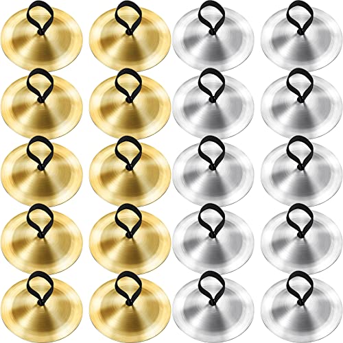 20 Pieces Finger Cymbals Belly Dancing Finger Dancing Finger Zills Musical Instrument for Dancer Party (Gold 20 Pieces Finger Cymbals Belly Dancing Finger Dancing Finger Zills Musical Instrument for Dancer Party (Gold