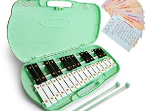 MUSICUBE 27 Keys Xylophone for Kids Adults Professional Glockenspiel Instrument with 2 Mallets & 11 Music Sheets Educational & Preschool Learning Musical Toys for Toddler Boys Girls Aged 3+(G5-A7)
