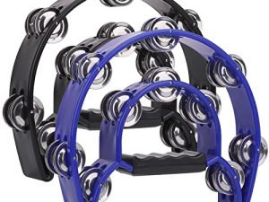 2Pack 10" Double Row Tambourine for Adult