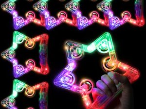 Jerify 6 Pcs Large Size Light up Tambourine - Star LED Flashing Tambourine LED Glow Musical Tambourine Handheld Rattle for Girls Boys Adults Halloween Wedding Party
