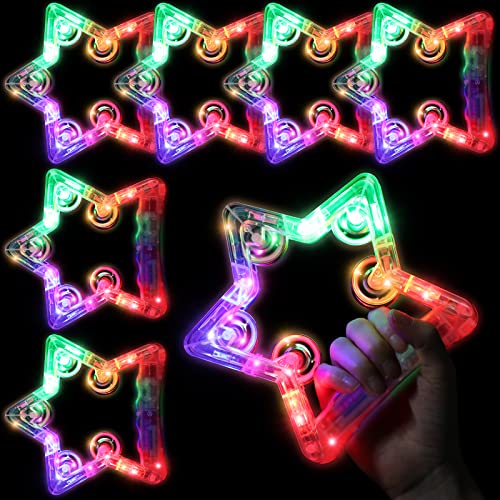 Jerify 6 Pcs Large Size Light up Tambourine - Star LED Flashing Tambourine LED Glow Musical Tambourine Handheld Rattle for Girls Boys Adults Halloween Wedding Party Jerify 6 Pcs Large Size Light up Tambourine - Star LED Flashing Tambourine LED Glow Musical Tambourine Handheld Rattle for Girls Boys Adults Halloween Wedding Party