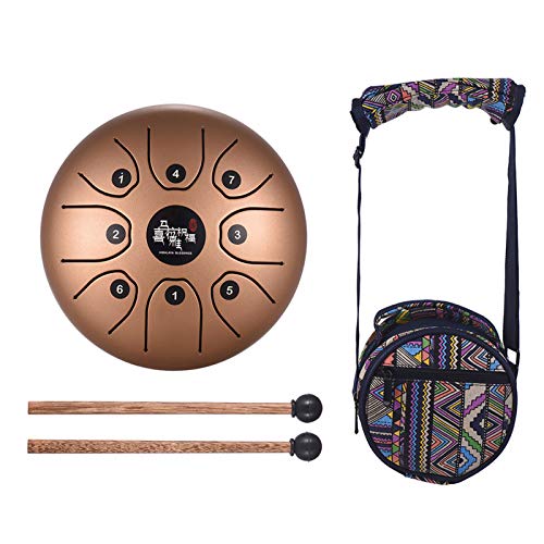 Btuty Mini 8-Tone Steel Tongue Drum 5.5 Inch C Key Percussion Instrument Handpan Drum with Drum Mallets Carry Bag Btuty Mini 8-Tone Steel Tongue Drum 5.5 Inch C Key Percussion Instrument Handpan Drum with Drum Mallets Carry Bag