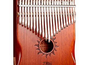 Kalimba 21 Key Thumb Piano Premium Mahogany Helios Pattern Finger Piano Handhold Mbira Portable Musical Instrument Gift for Kids Amateur and Beginner (Coffee)
