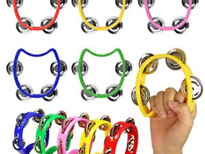 SMGSP 5 Pack Plastic Tambourine Musical Instruments